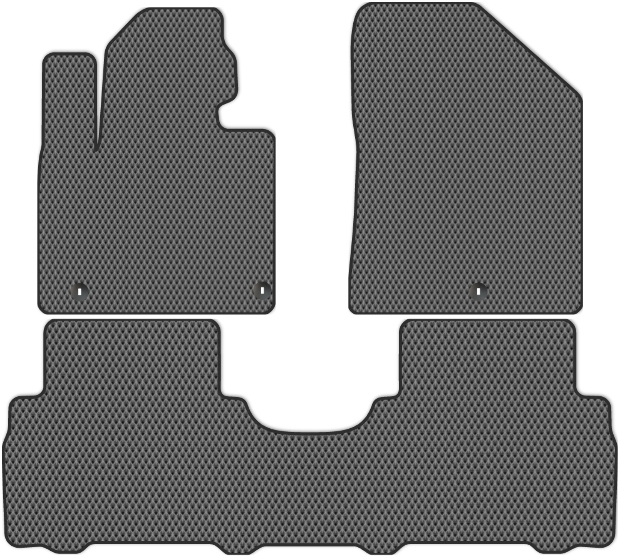 Коврики ЭВА "EVA ромб" для Kia Sorento Prime III (suv  7 мест / UM) 2017 - 2020, серые, 3шт.