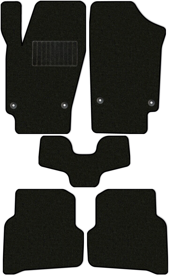 Коврики текстильные "Комфорт" для Volkswagen Polo (седан / 612, 602, 6C1) 2008 - 2015, черные, 5шт.