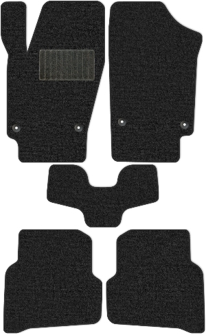 Коврики текстильные "Классик" для Volkswagen Polo V (седан / 612, 602, 6C1) 2008 - 2015, темно-серые, 5шт.