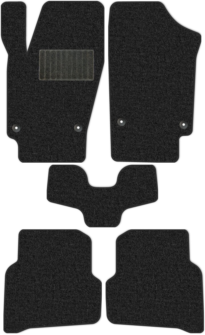 Коврики текстильные "Классик" для Volkswagen Polo (седан / 612, 602, 6C1) 2008 - 2015, темно-серые, 5шт.